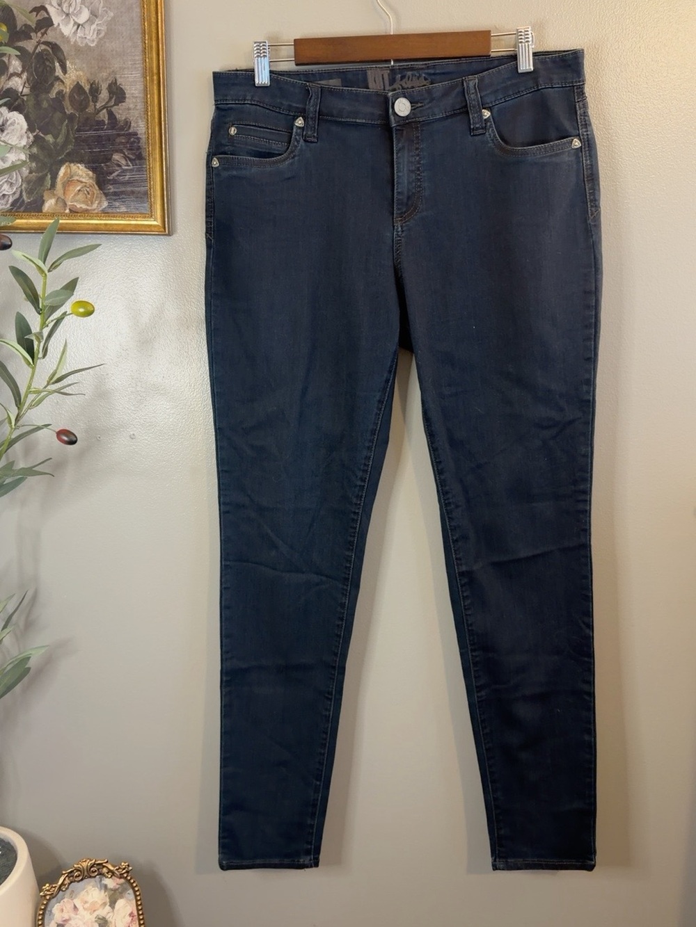 Kut from the Kloth Viv Toothpick Skinny Jeans Dark Wash Size 12 - Picture 3 of 9